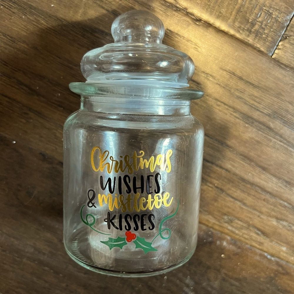 Small Glass Christmas Container - Picture 2 of 3